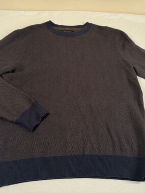 Lachlan Men's Woven Long Sleeve Sweater Size Medium - Brown/Blue